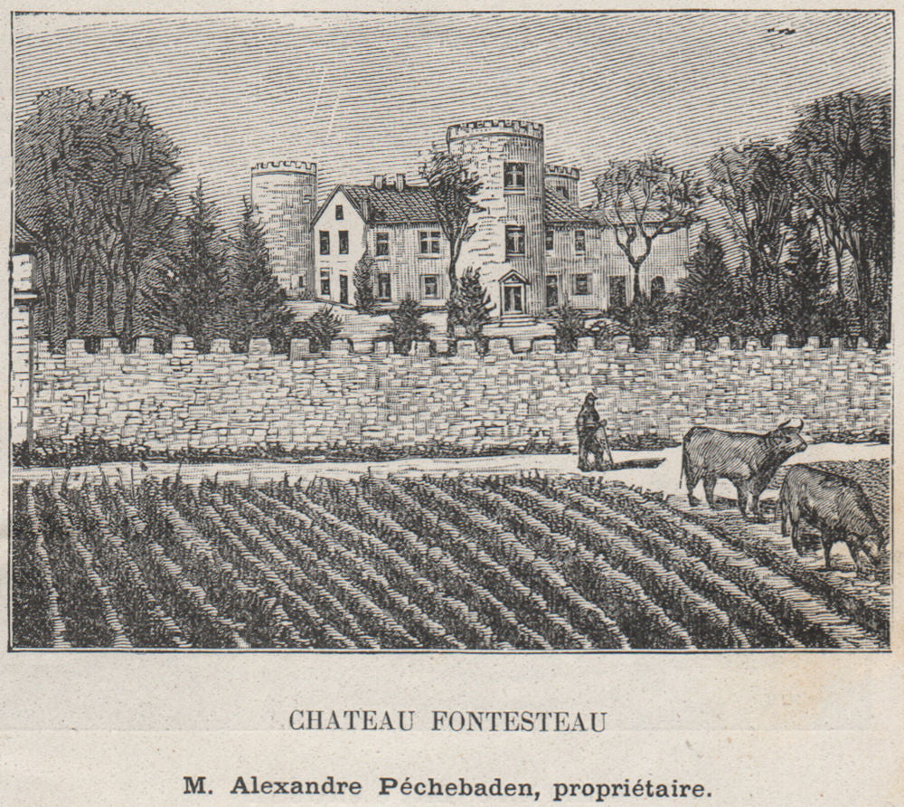 MÉDOC. SAINT-SAUVEUR. Chateau Fontesteau. Péchebaden. Bordeaux. SMALL 1908